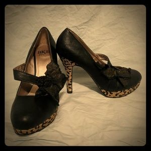 Cheetah black heels